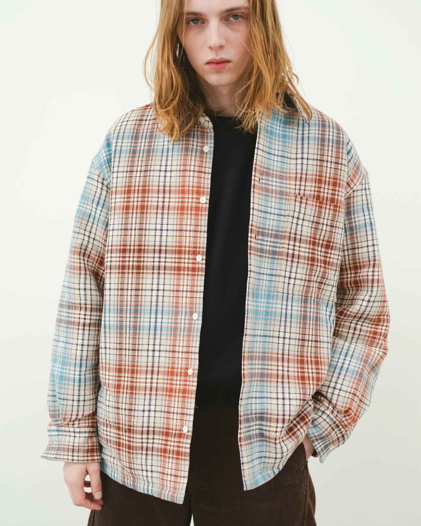 SimplyComplicated - FLANNEL CHECK OVER SHIRT - PLAID CHECK