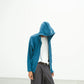 SimplyComplicated - WOOL TERRY KNIT ZIP HOODIE - AQUA