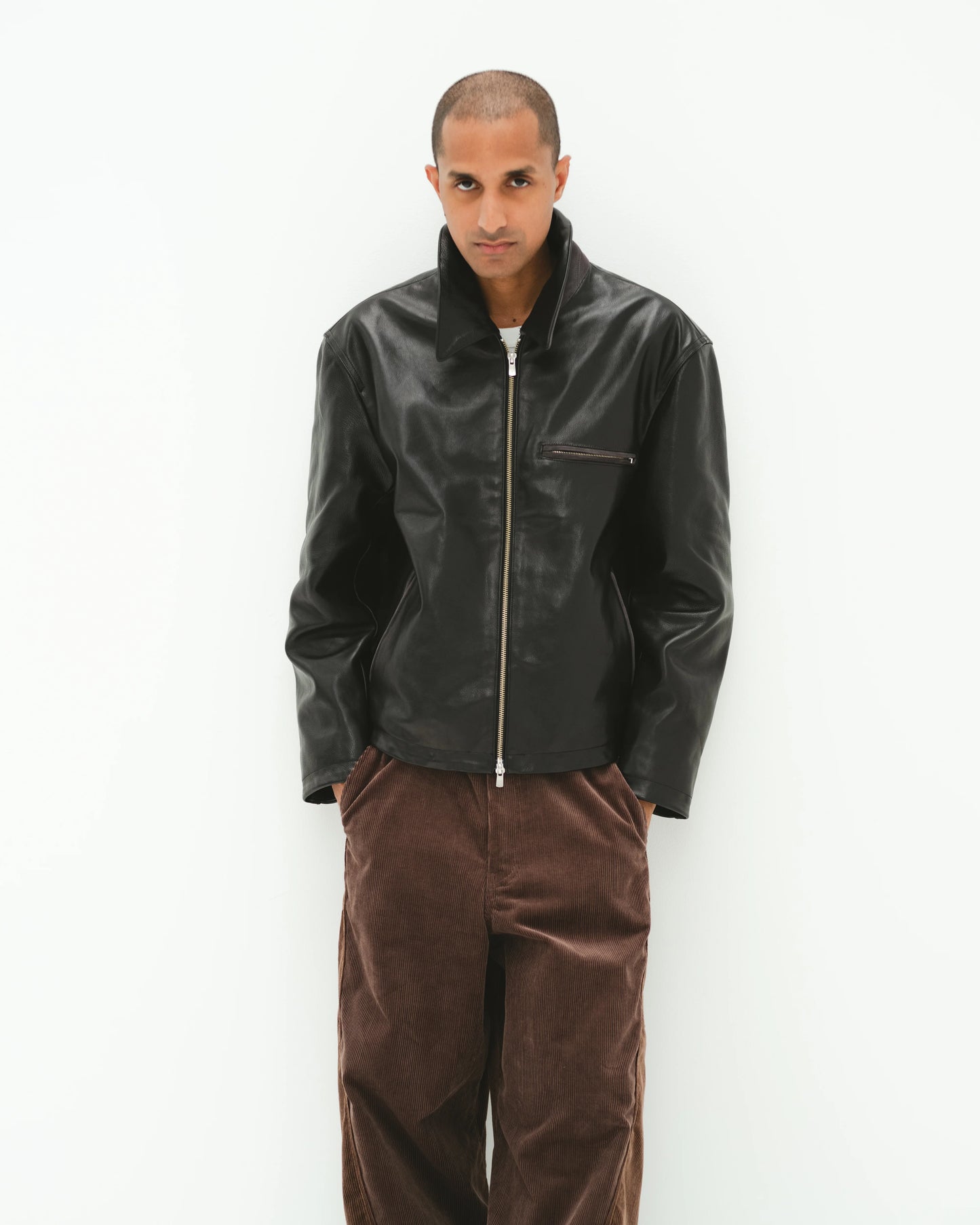 SimplyComplicated - WORKER LEATHER JACKET - BLACK