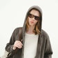 SimplyComplicated - WOOL TERRY KNIT ZIP HOODIE - DK.GRAY