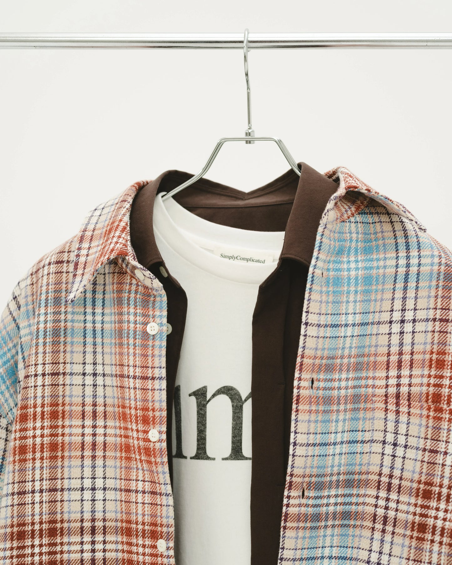 SimplyComplicated - FLANNEL CHECK OVER SHIRT - PLAID CHECK