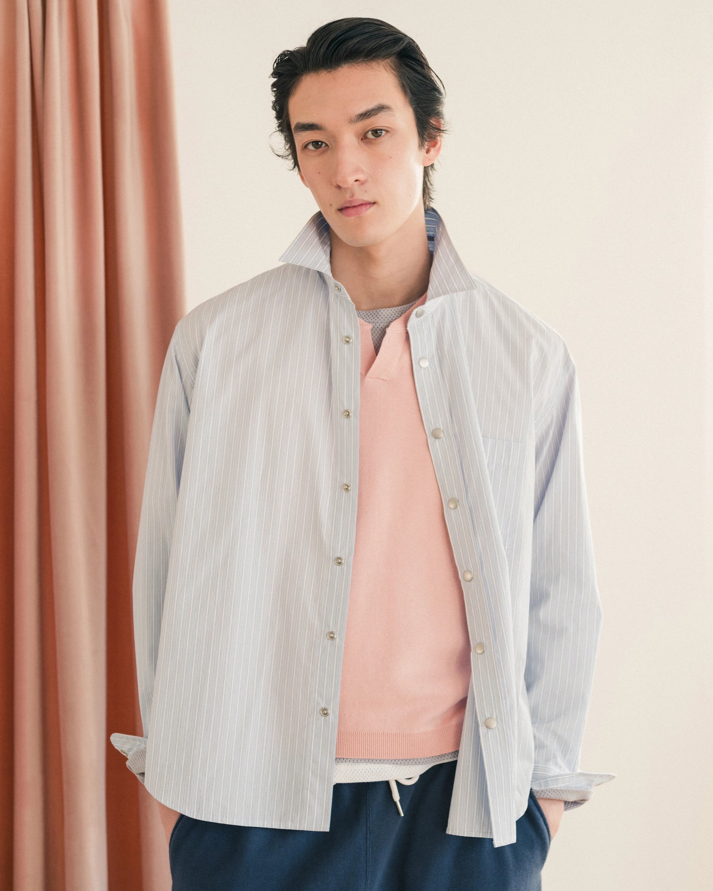 SimplyComplicated - FLUX BUTTON UP SHIRT - BLUE STRIPE