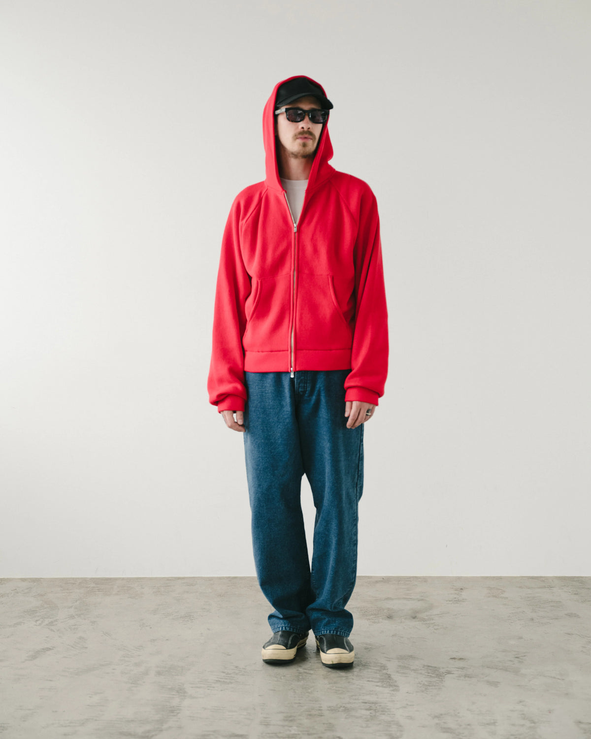SimplyComplicated - KNITTED ZIP HOODIE - RED