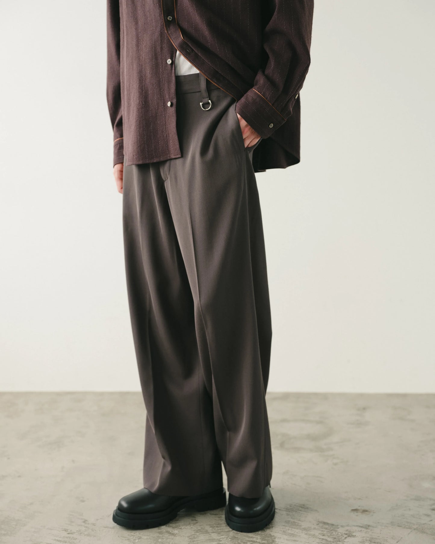 SimplyComplicated - EVERYDAY VIRGIN WOOL TROUSERS - CHARCOAL