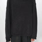 nakedgauge - COTTON LINEN LOOSE FIT SWEATER - CHARCOAL GRAY