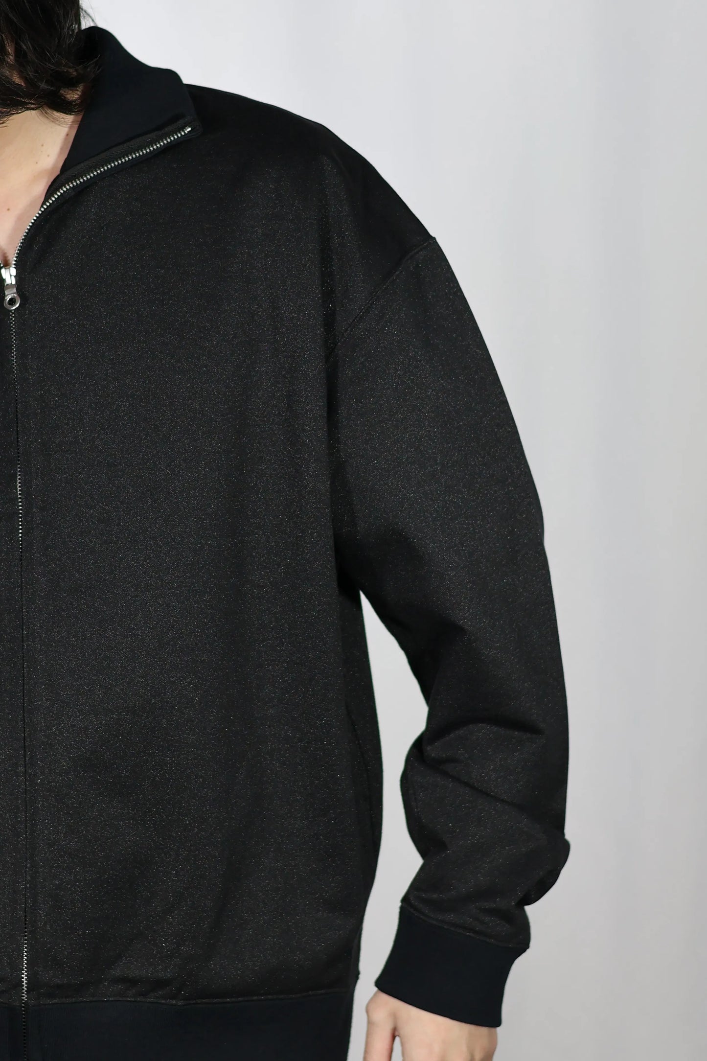 KANEMASA PHIL. - Ex. un Glittery Zip Sweat - BLACK