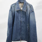 INSCRIRE - Used Denim Zip Up Blouson - DK.BLUE USED