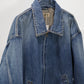 INSCRIRE - Used Denim Zip Up Blouson - DK.BLUE USED
