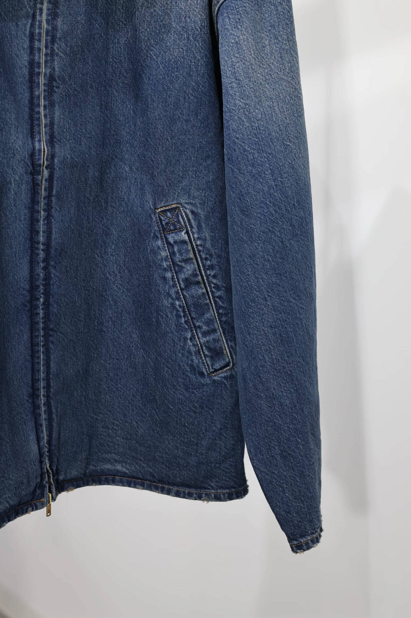 INSCRIRE - Used Denim Zip Up Blouson - DK.BLUE USED