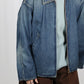 INSCRIRE - Used Denim Zip Up Blouson - DK.BLUE USED