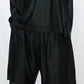 KANEMASA PHIL. - 28G Silk Ramie Glittery Stripe Tuck Easy Shorts - BLACK