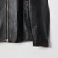 JOHN MASON SMITH / JANE SMITH - COW LEATHER VINTAGE FINISHED ZIP BLOUSON - BLACK BROWN