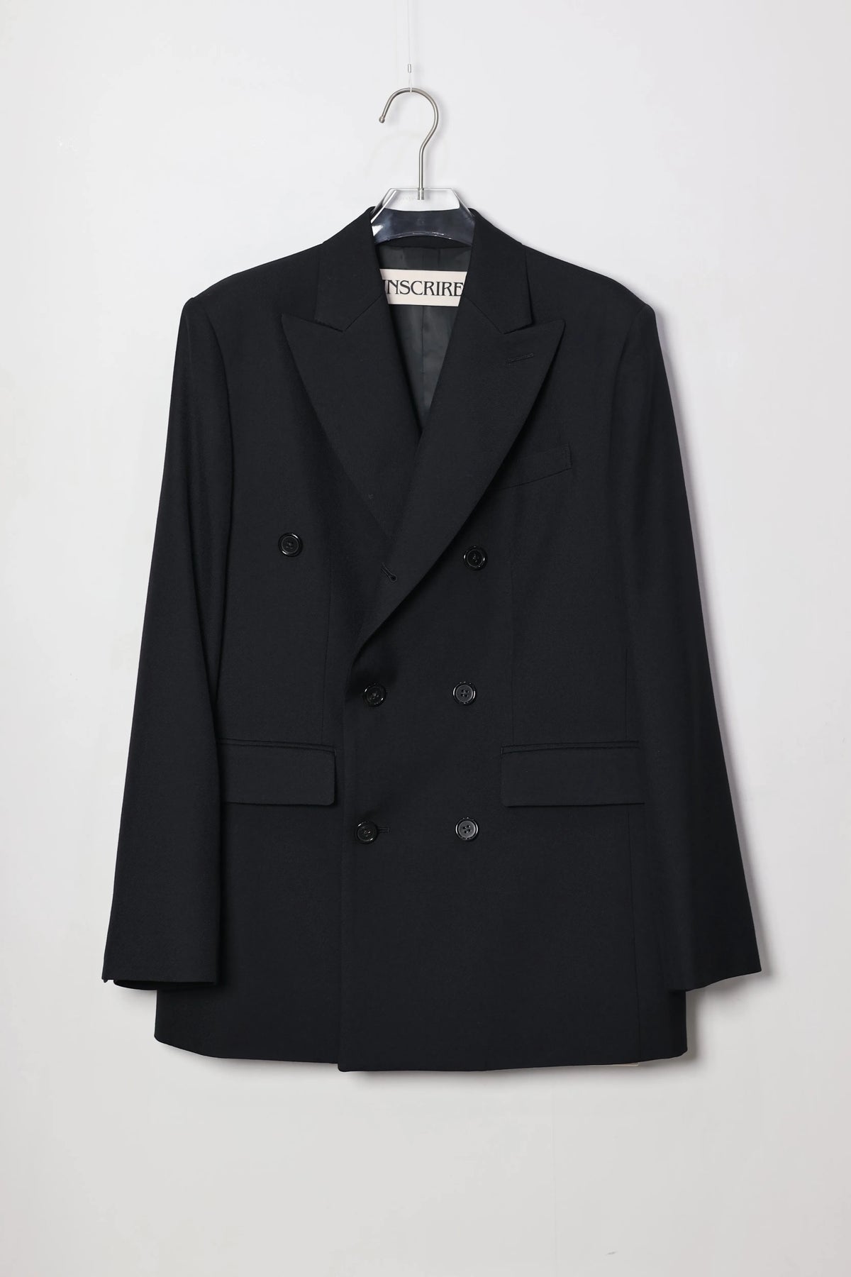 INSCRIRE - Wool Gabardine Double-Brested Jacket - BLACK