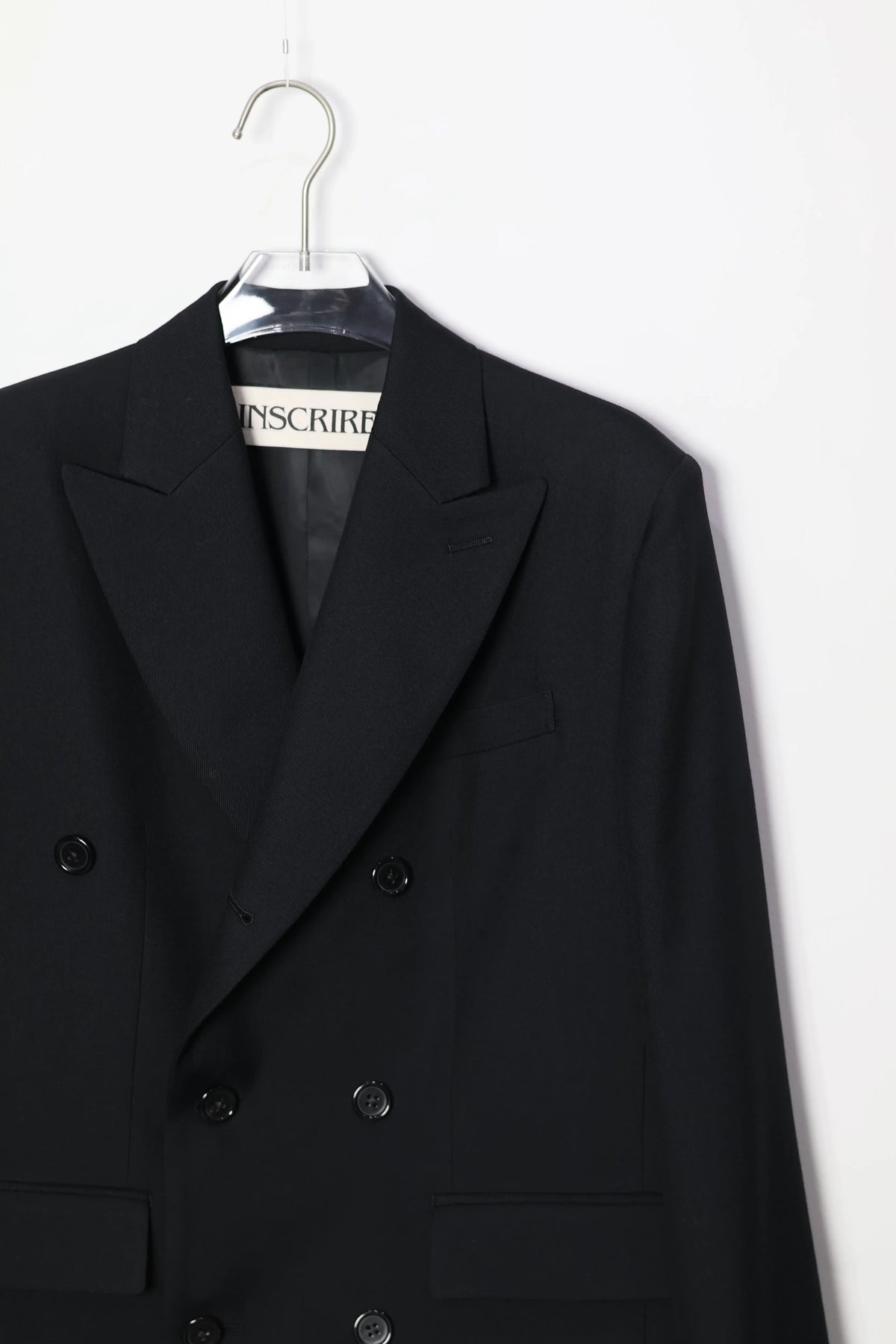 INSCRIRE - Wool Gabardine Double-Brested Jacket - BLACK