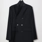 INSCRIRE - Wool Gabardine Double-Brested Jacket - BLACK