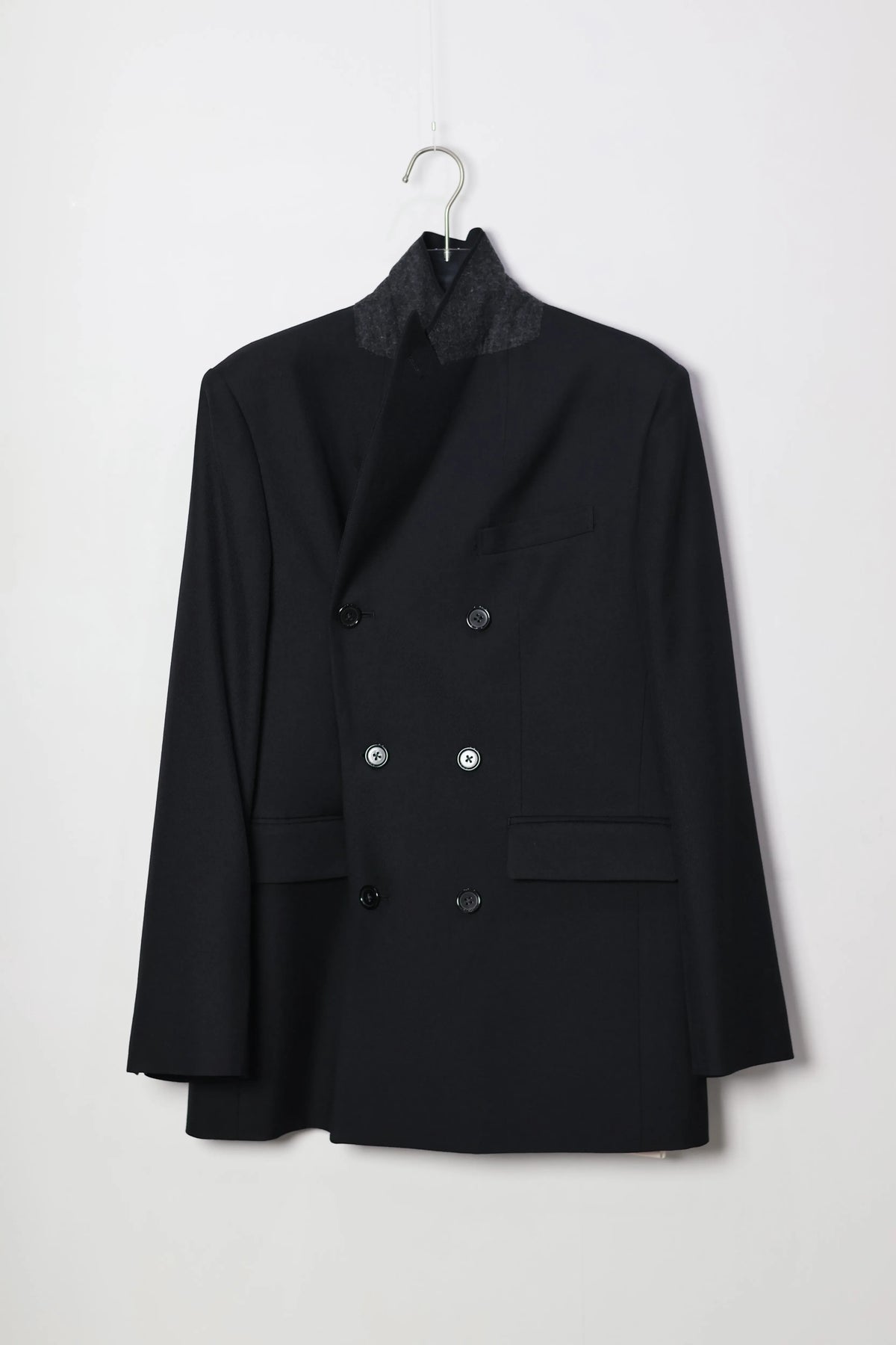 INSCRIRE - Wool Gabardine Double-Brested Jacket - BLACK