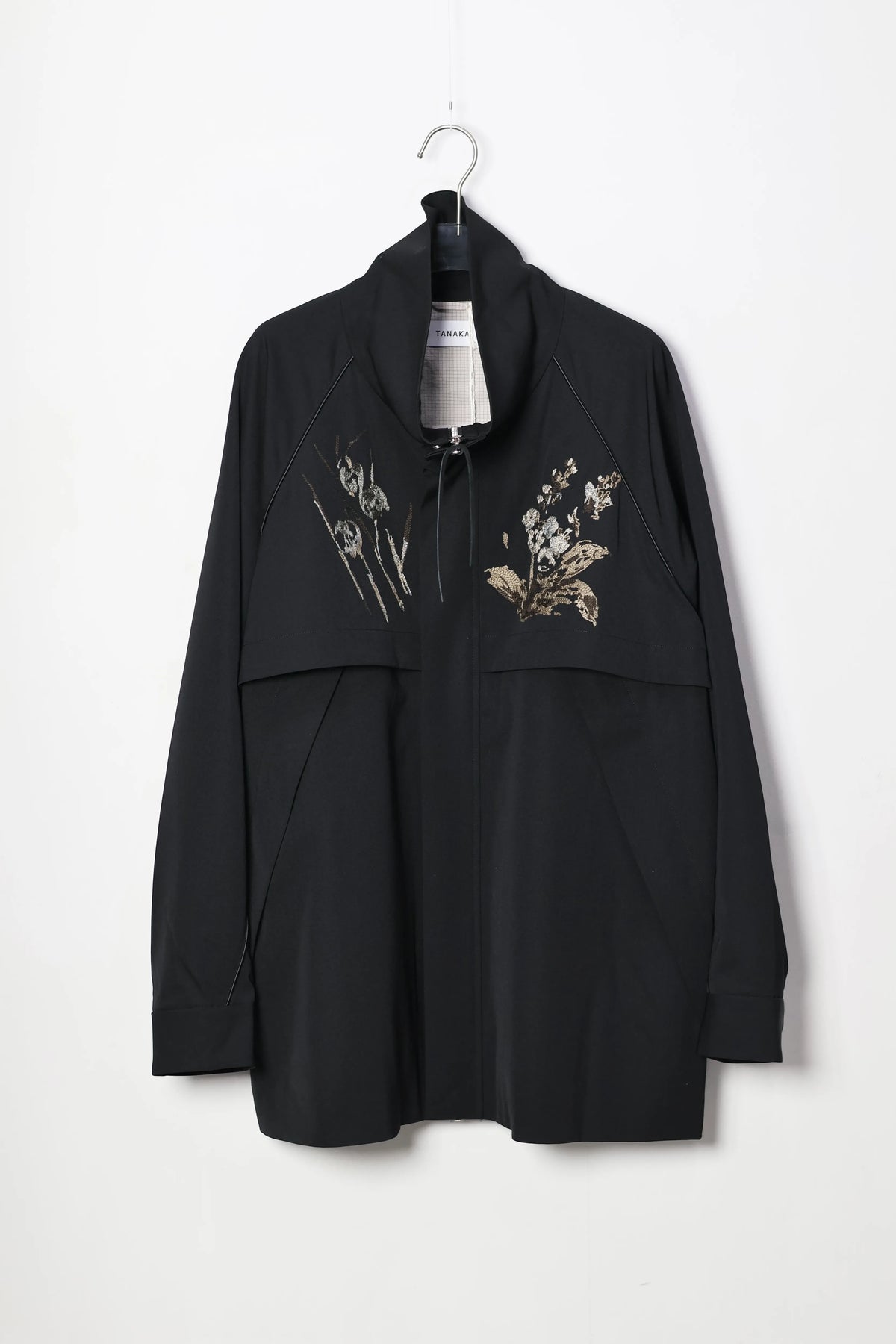 TANAKA - TRACK HALF COAT - BLACK(FLOWER)