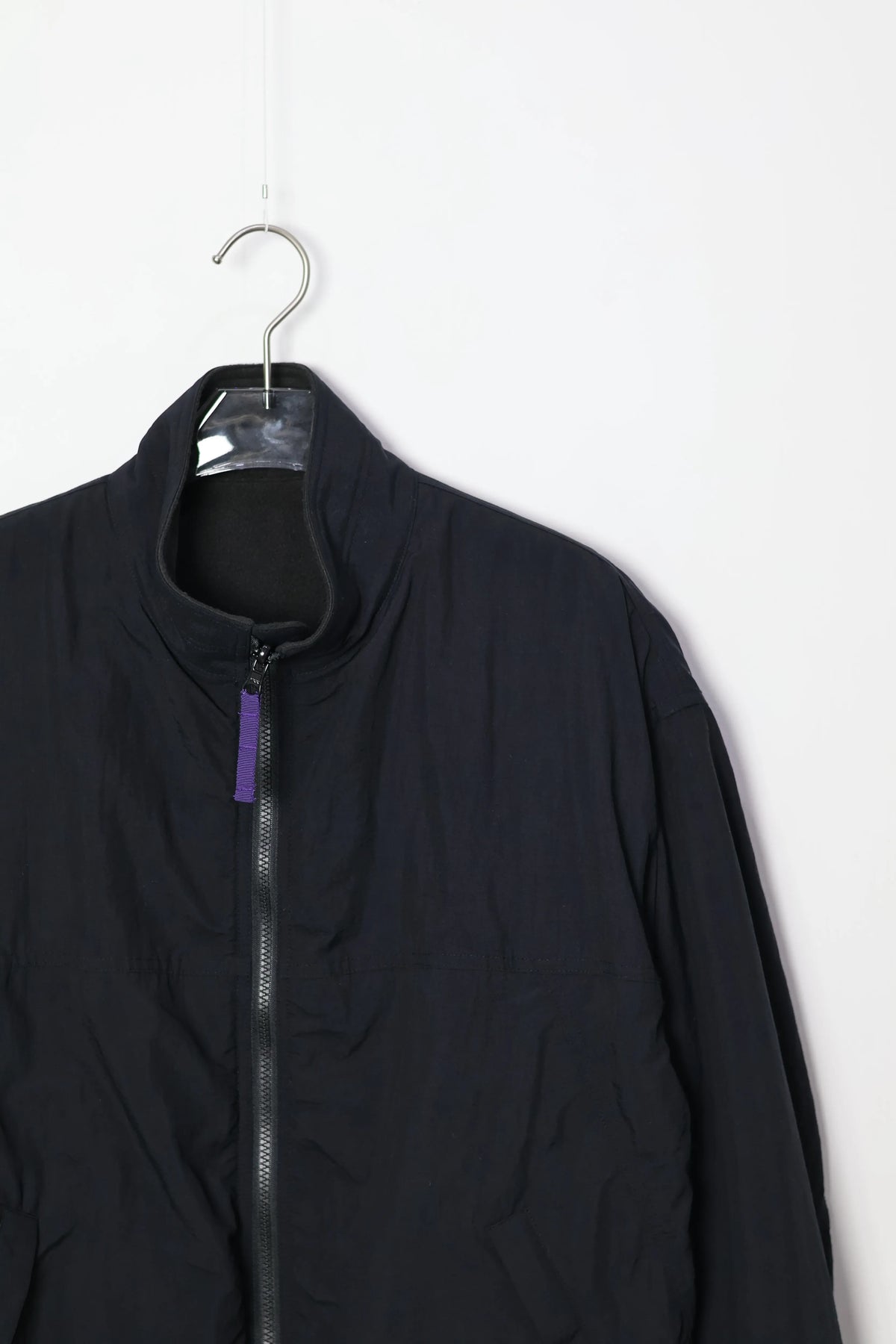 JOHN MASON SMITH / JANE SMITH - NYLON TASLAN REVERSIBLE SHELLED FLEECE JACKET - BLACK