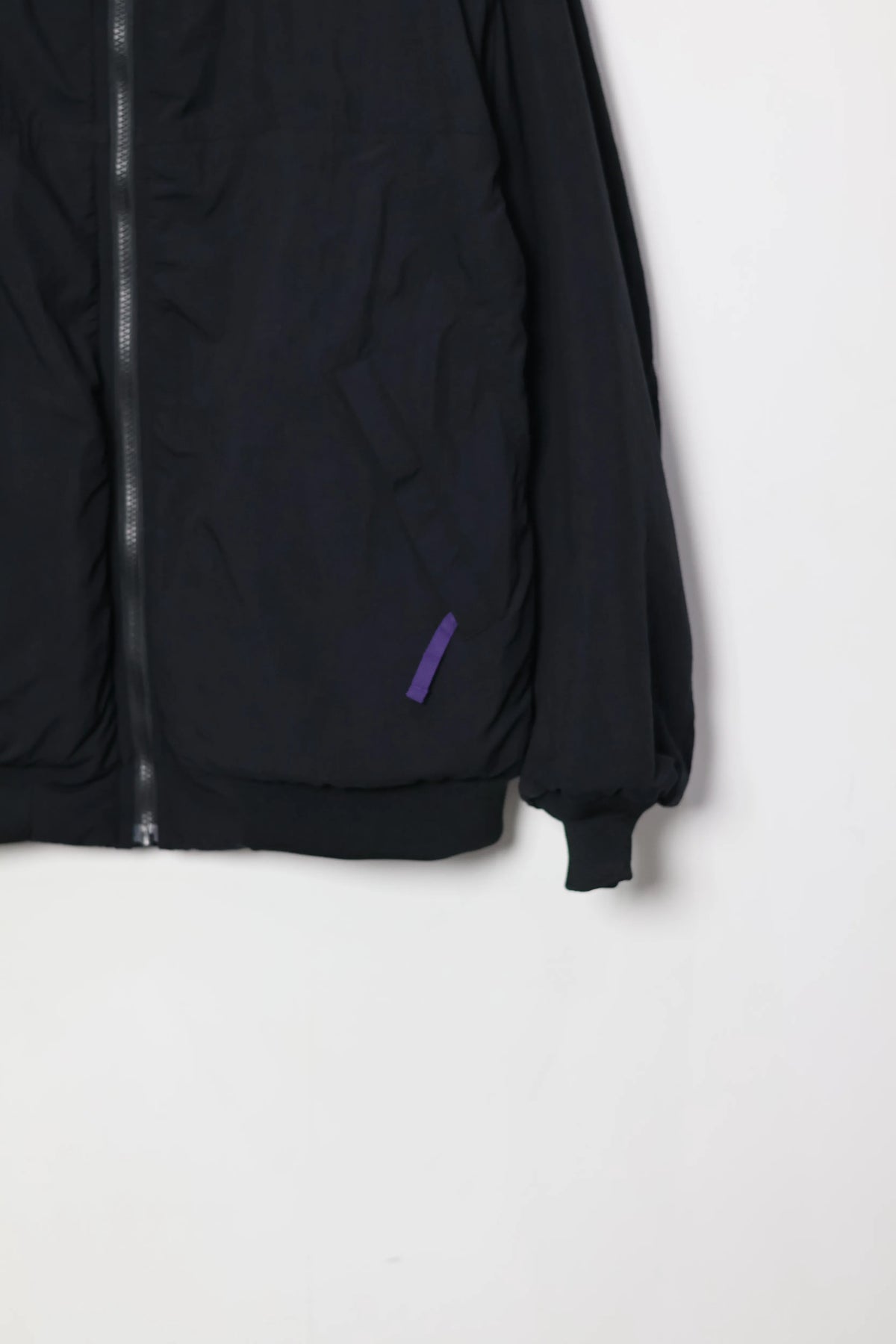 JOHN MASON SMITH / JANE SMITH - NYLON TASLAN REVERSIBLE SHELLED FLEECE JACKET - BLACK