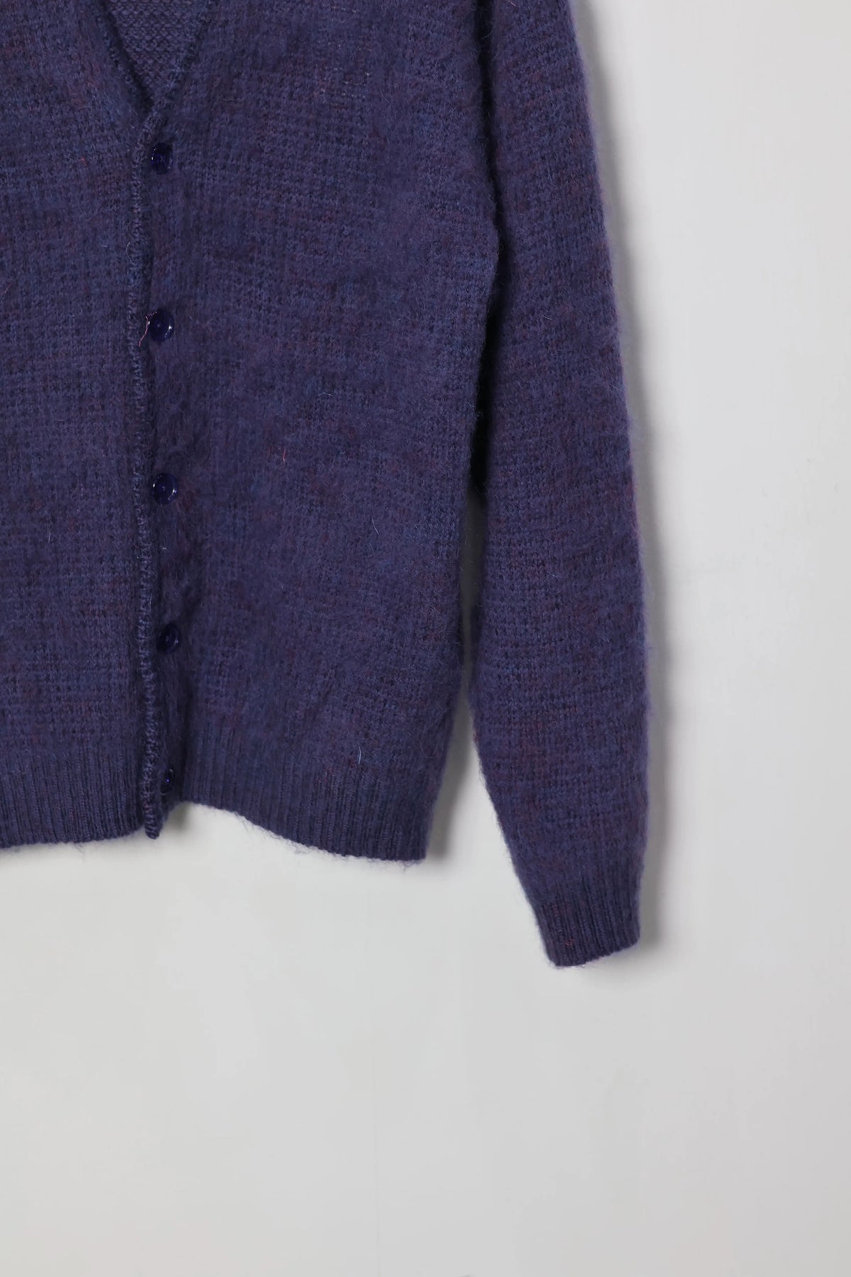 JOHN MASON SMITH / JANE SMITH - 5G BRUSHED JACQUARD CARDIGAN - PURPLE MIX