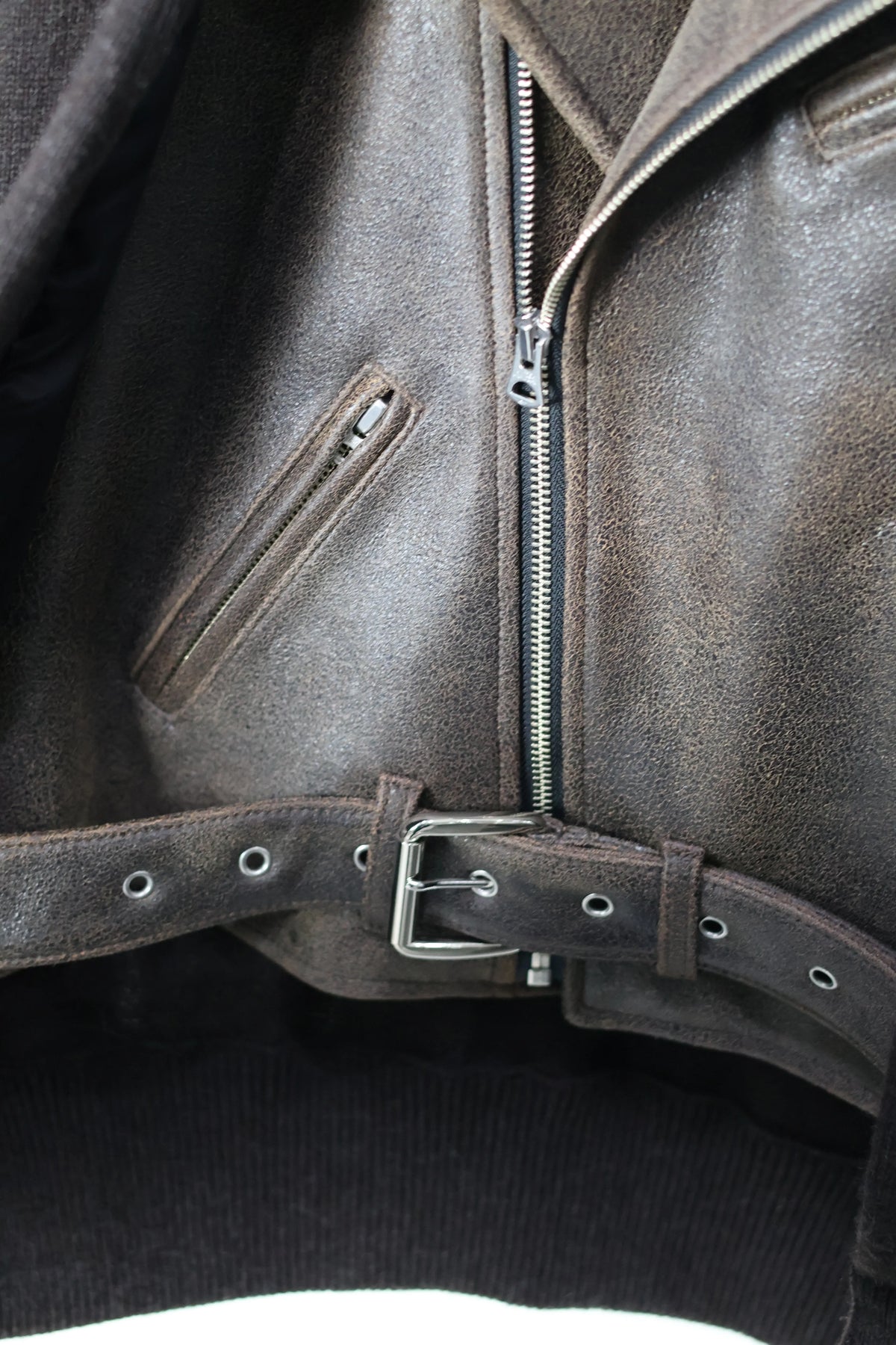 INSCRIRE - Riders Layerd Cardigan - BROWN USED × BROWN