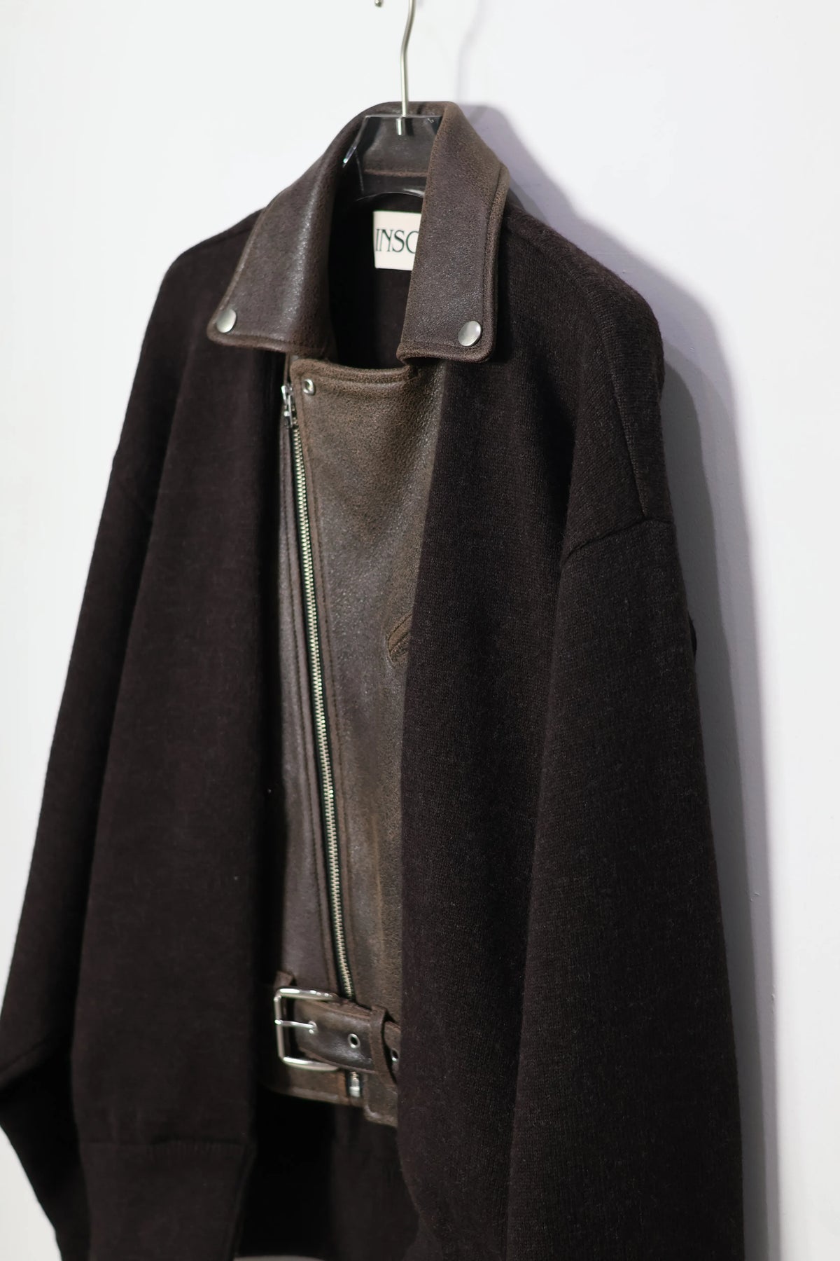 INSCRIRE - Riders Layerd Cardigan - BROWN USED × BROWN