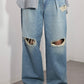 JOHN MASON SMITH / JANE SMITH - 14.5oz DENIM IN TUCK COMFORT TAPERED PANTS - INDIGO BLEACH WASH
