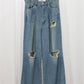 JOHN MASON SMITH / JANE SMITH - 14.5oz DENIM IN TUCK COMFORT TAPERED PANTS - INDIGO BLEACH WASH