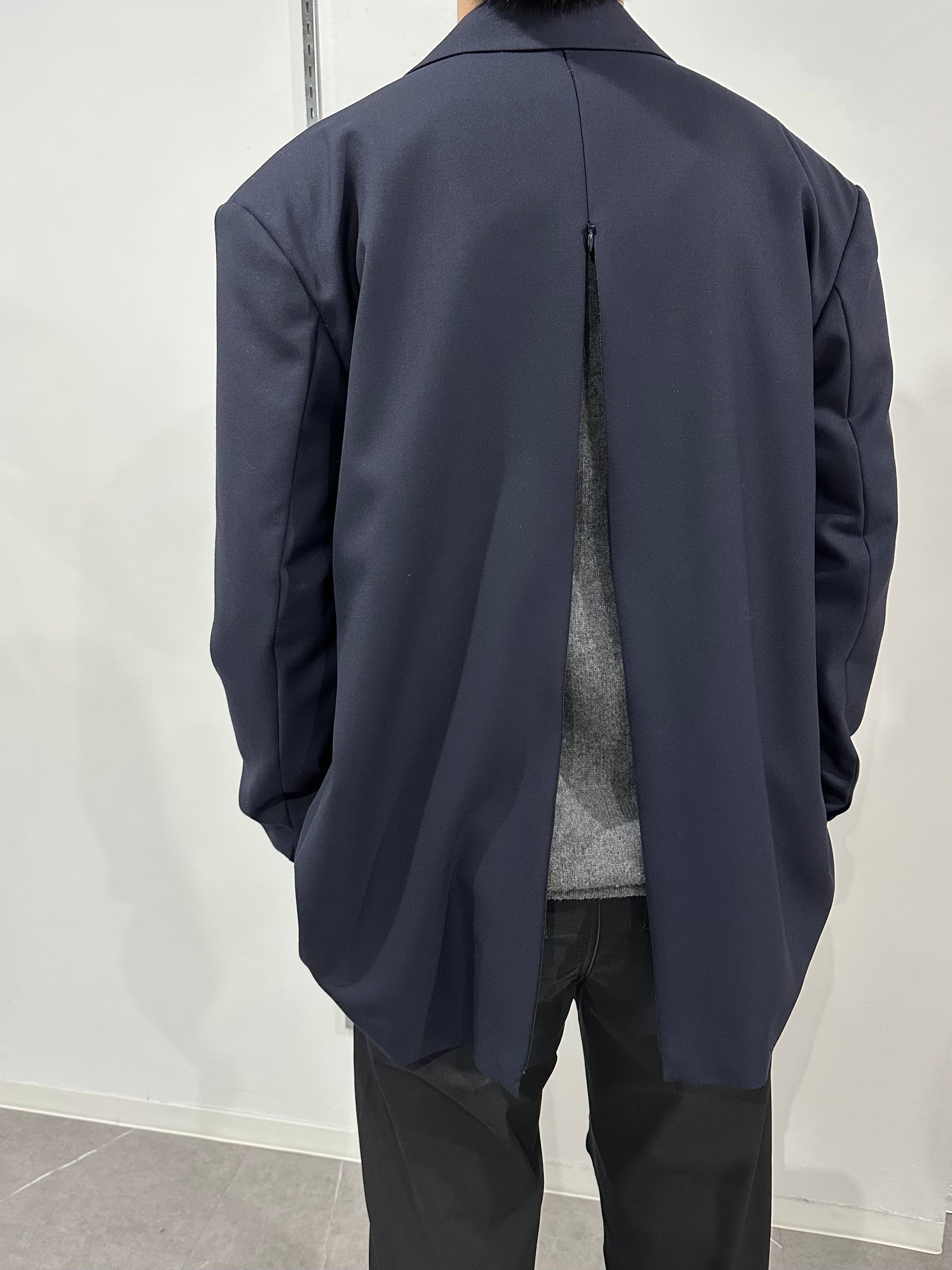 INSCRIRE Wool Back Open Jacket - NAVY – un INSCRIRE Wool Back Open Jacket - NAVY – un