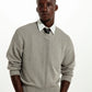 SimplyComplicated - V NECK LIGHT KNIT SWEATER - LT.GREY