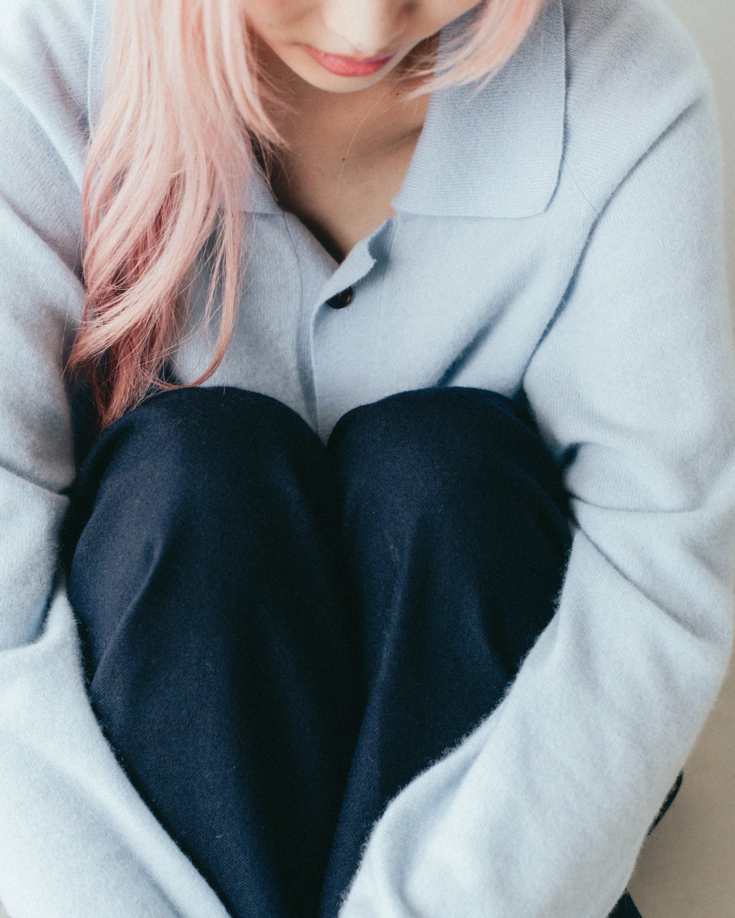 house of naked - INNER MONGORIAN CASHMERE CARDIGAN I - SAXE BLUE