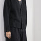 nakedgauge - COMFORT BLEND YARN JAPANESE BAND CARDIGAN - CHARCOAL