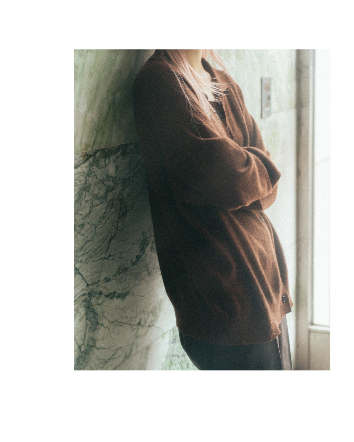 house of naked - INNER MONGORIAN CASHMERE CARDIGAN I - OLIVE BROWN