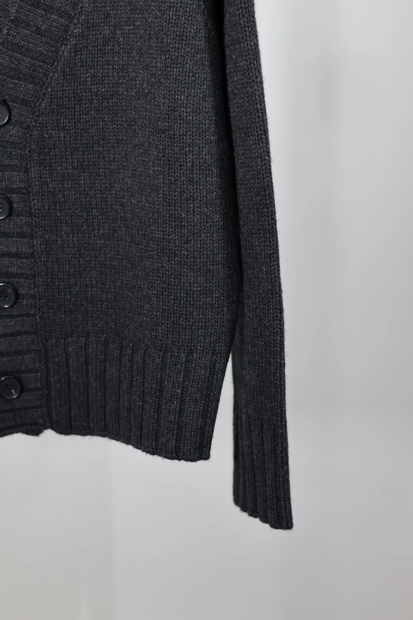 nakedgauge - COMFORT BLEND YARN JAPANESE BAND CARDIGAN - CHARCOAL