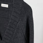 nakedgauge - COMFORT BLEND YARN JAPANESE BAND CARDIGAN - CHARCOAL