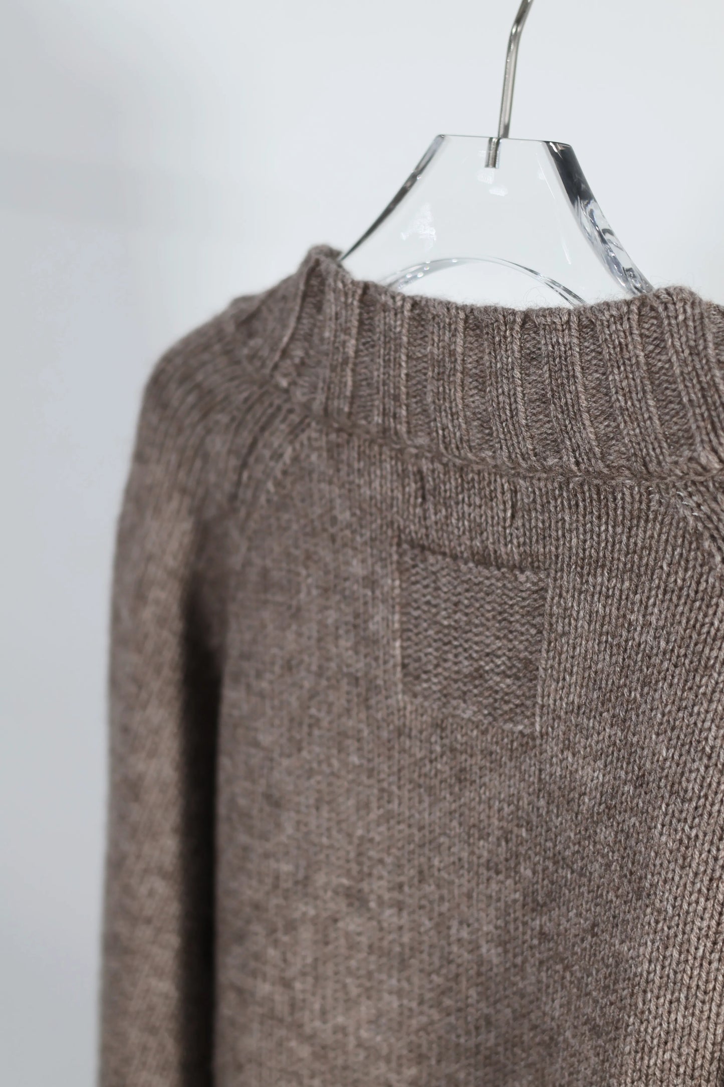 nakedgauge - COMFORT BLEND YARN JAPANESE BAND CARDIGAN - BROWN