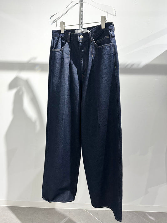 JOHN MASON SMITH / JANE SMITH 14.5oz DENIM IN TUCK COMFORT TAPERED PANTS - INDIGO ONE WASH