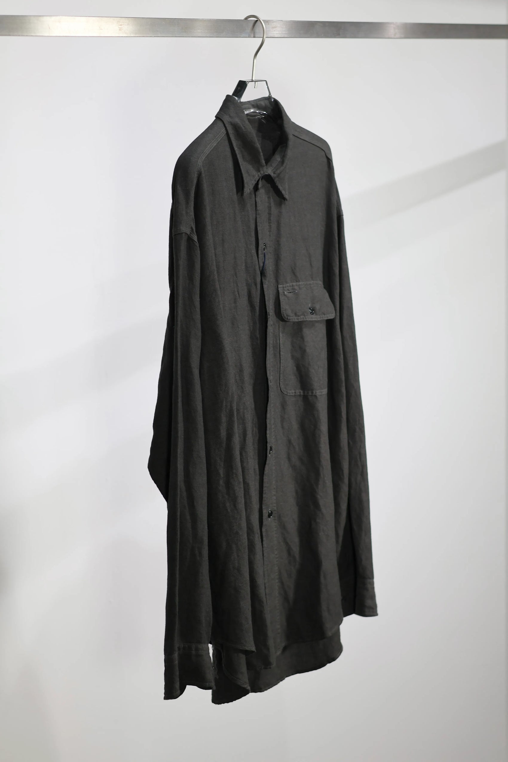 YLÈVE - VISCOSE LINEN SHIRT - CHARCOAL