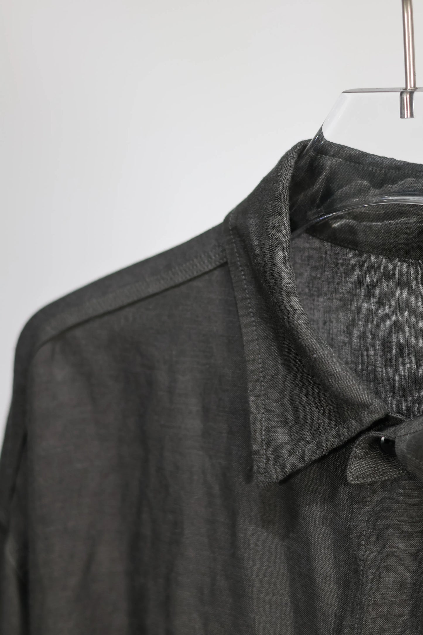 YLÈVE - VISCOSE LINEN SHIRT - CHARCOAL
