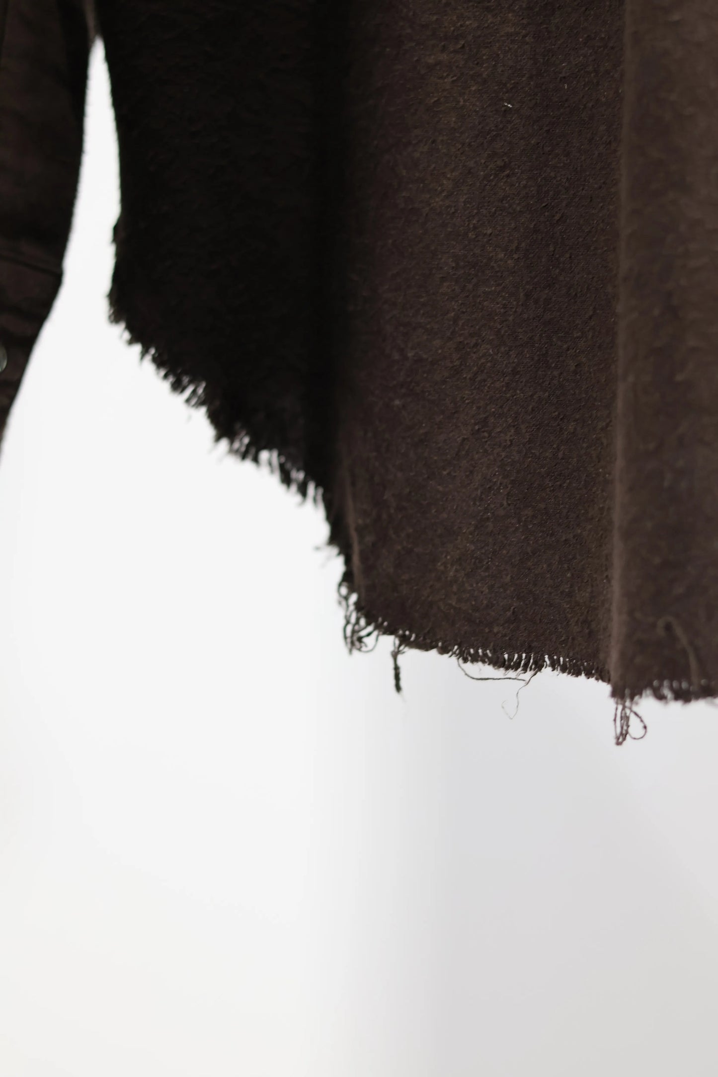 JOHN MASON SMITH / JANE SMITH - SILK NOIL GARMENT DYE OVERSIZED REGULAR COLLAR SHIRT - BROWN