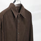 JOHN MASON SMITH / JANE SMITH - SILK NOIL GARMENT DYE OVERSIZED REGULAR COLLAR SHIRT - BROWN