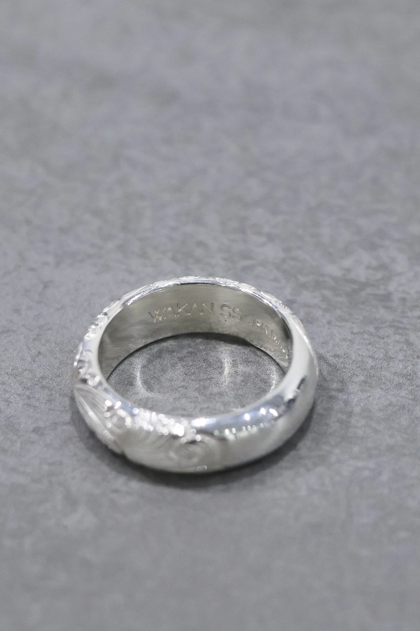 WAKAN SILVER SMITH - Arabesque half round ring M - SILVER