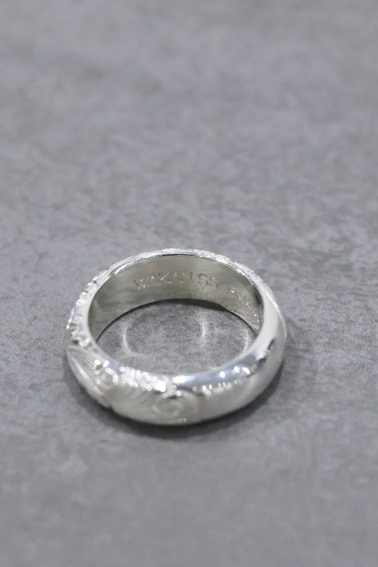 WAKAN SILVER SMITH - Arabesque half round ring M - SILVER