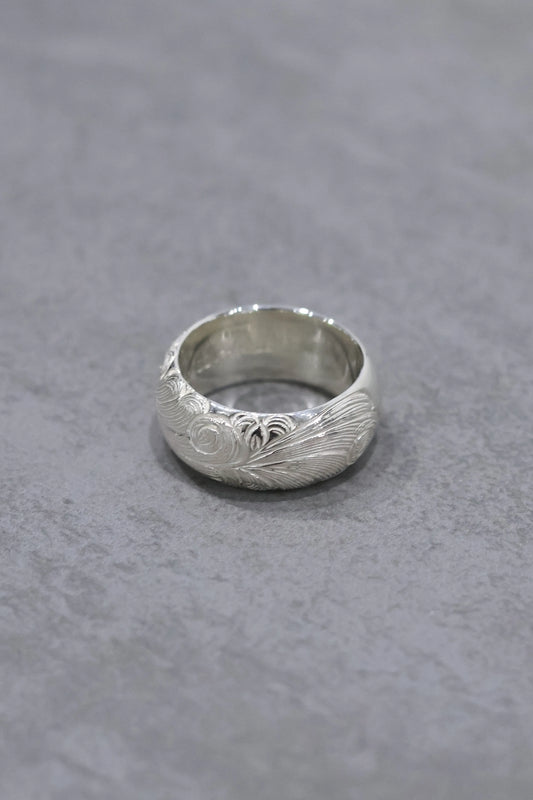 WAKAN SILVER SMITH - Arabesque half round ring L - SILVER