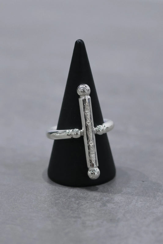WAKAN SILVER SMITH - Breastplate Ring (Cross) - SILVER