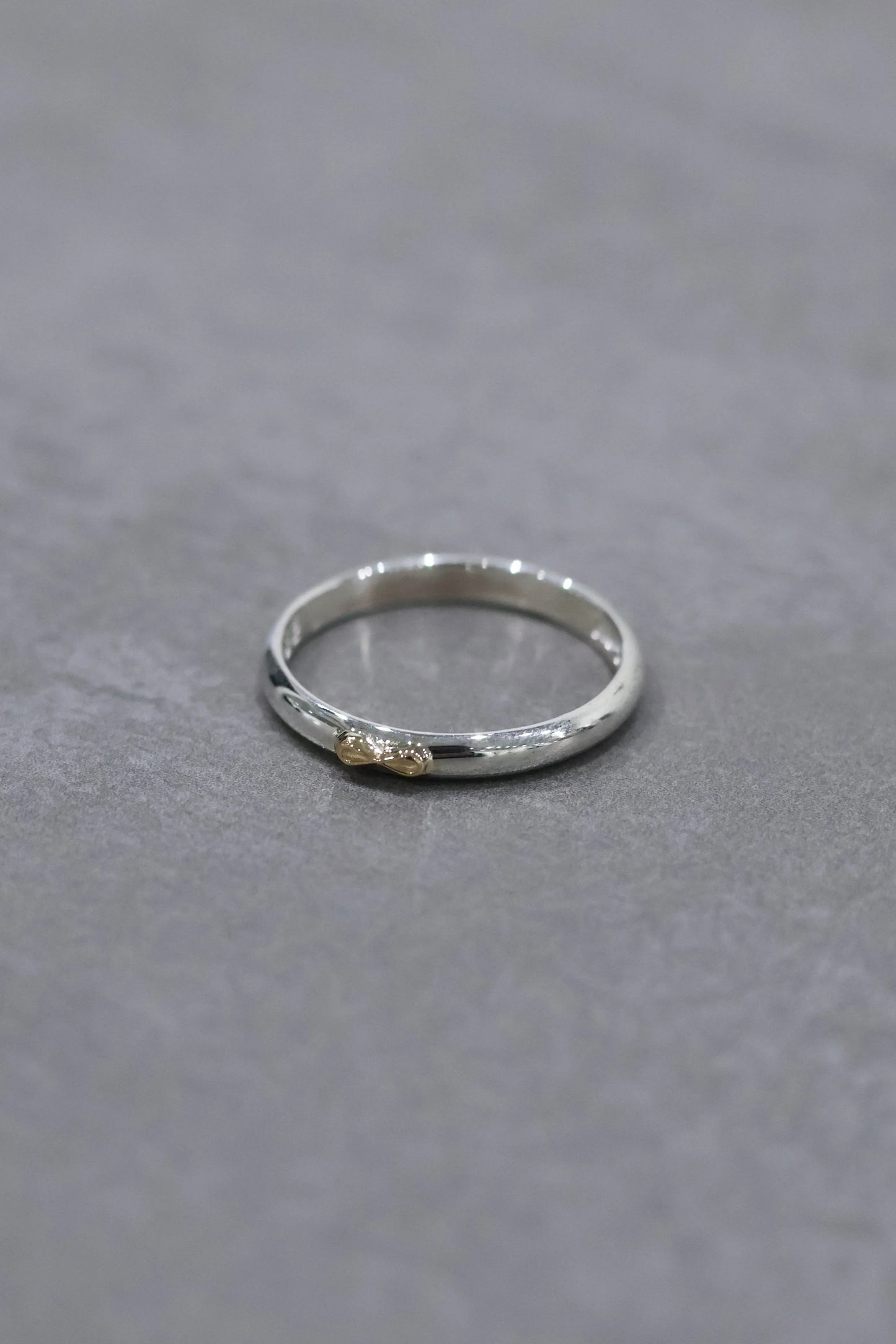 WAKAN SILVER SMITH - K18マーク付き甲丸リング 3mm - SILVER
