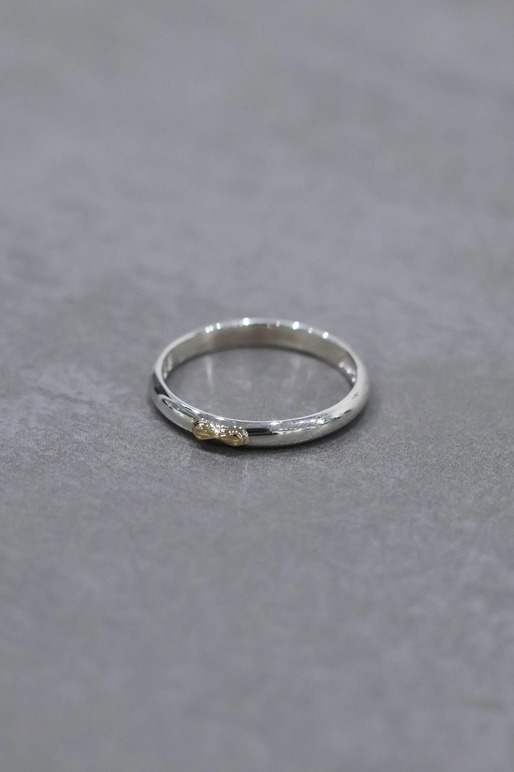 WAKAN SILVER SMITH - K18マーク付き甲丸リング 3mm - SILVER