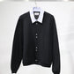 TANAKA - JERSEY CARDIGAN - BLACK HERRINGBONE