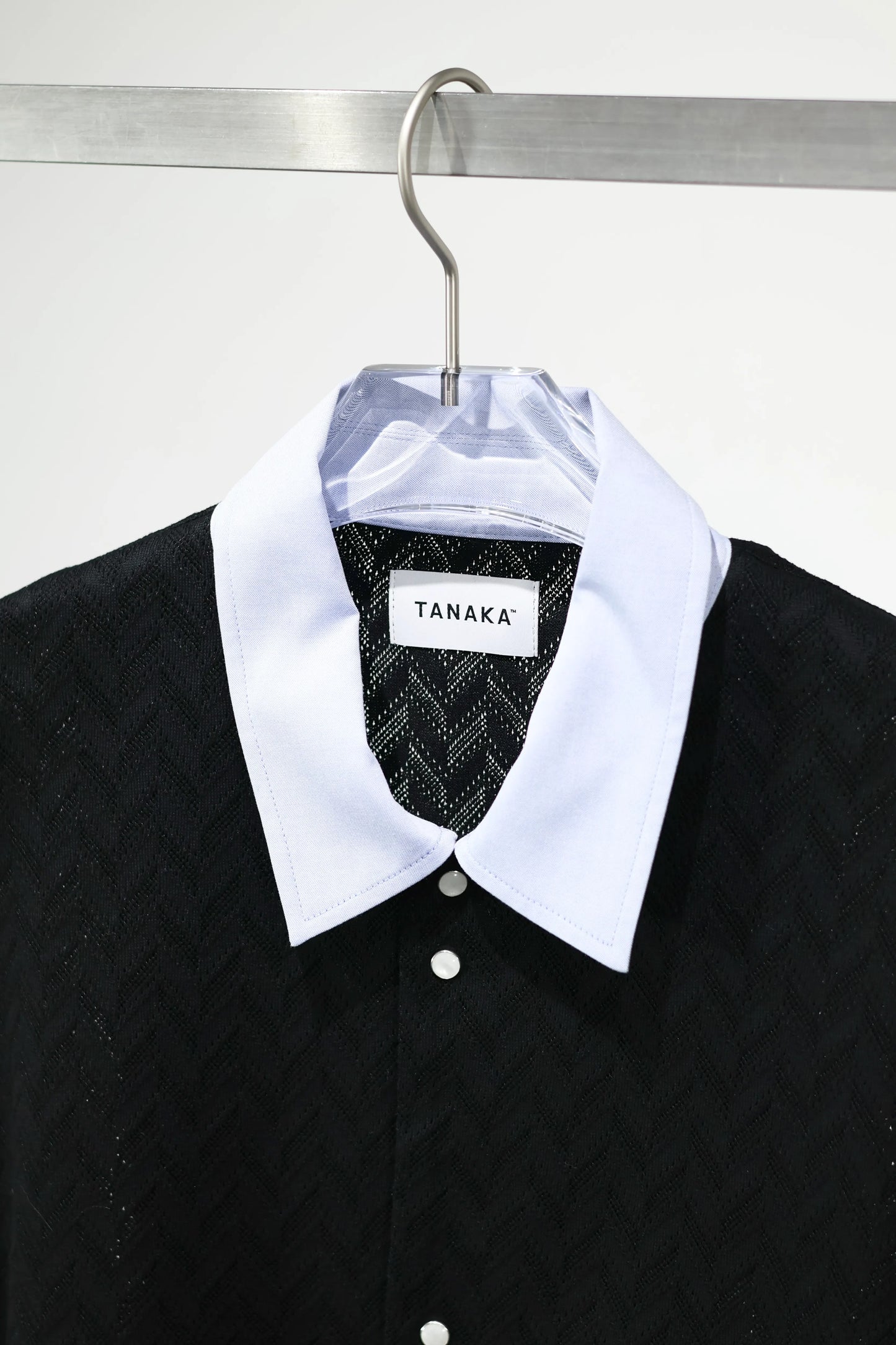 TANAKA - JERSEY CARDIGAN - BLACK HERRINGBONE
