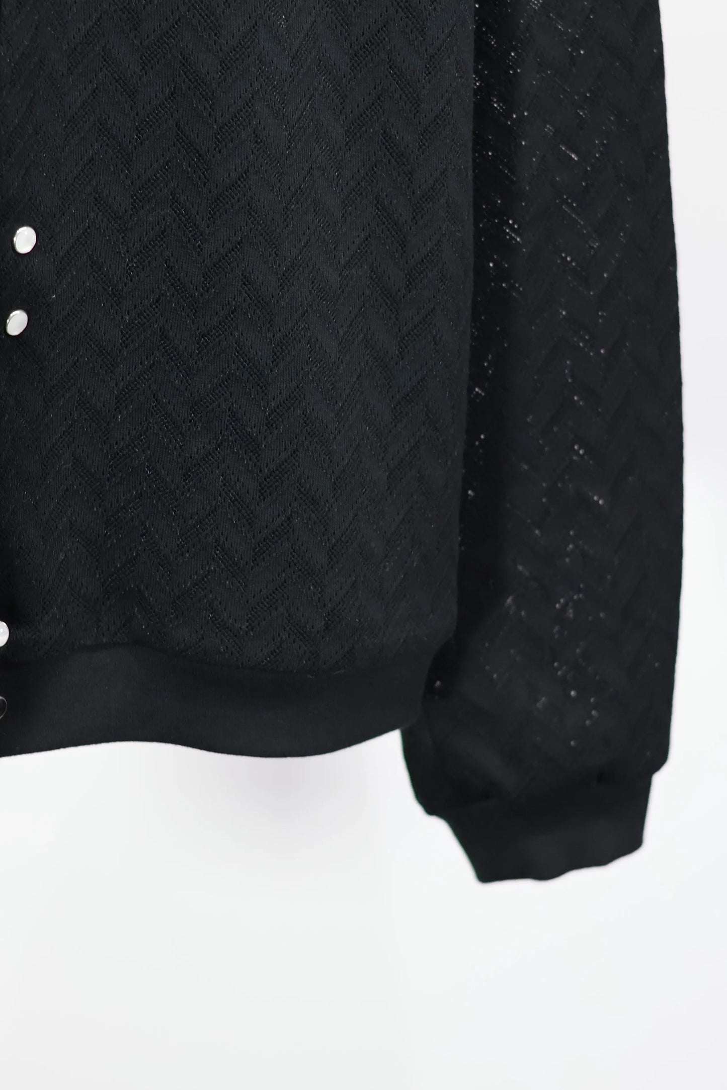 TANAKA - JERSEY CARDIGAN - BLACK HERRINGBONE